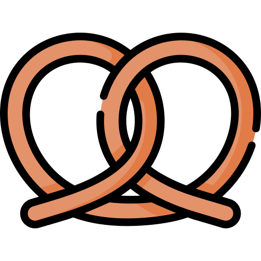 Pretzel powdered sugar snack pretzel icon