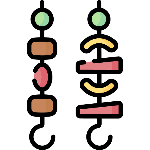 Skewer skewer bbq food and restaurant icon