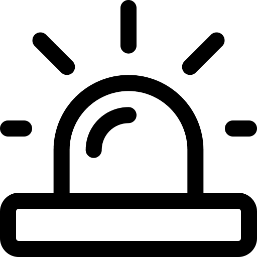 Alert alarm flashlight danger icon