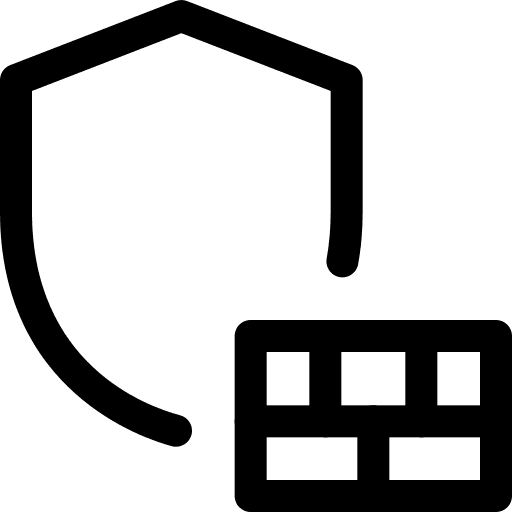 Defensive wall verified security protected icon