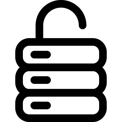Unlock hosting server technology icon