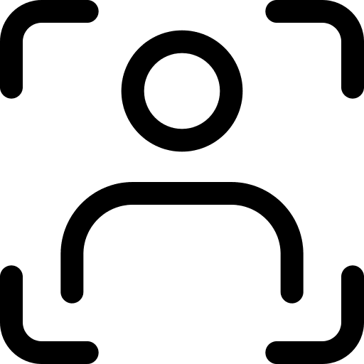 User images facial recognition face scan account icon