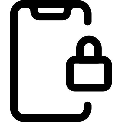 Smartphone case locked smartphone case closed icon