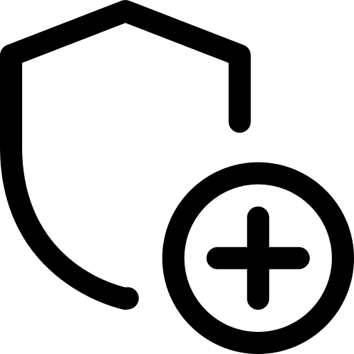 Add shield protection add icon
