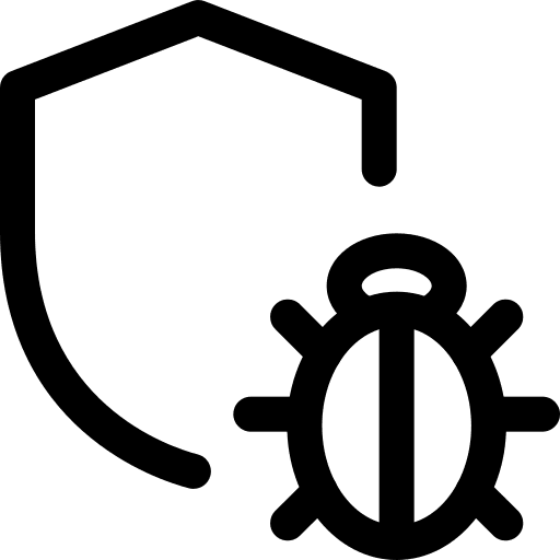 Bug shield protected antivirus icon