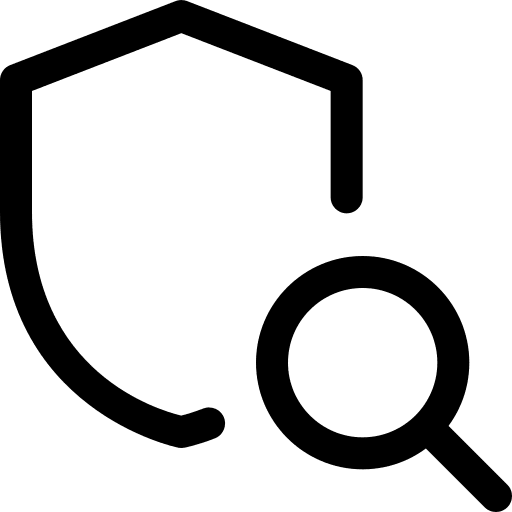 Find shield protected security icon