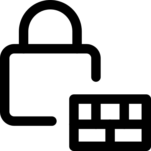 Firewall restricted secure padlock icon
