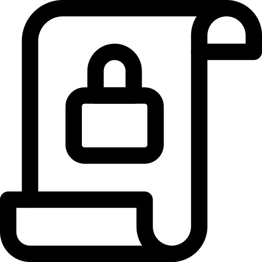 Paper secure password lock icon
