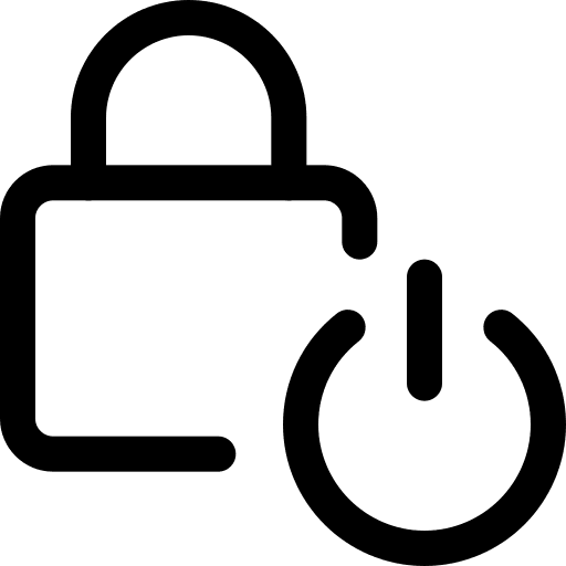 Power switch padlock password lock icon