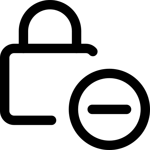 Remove padlock closed security icon