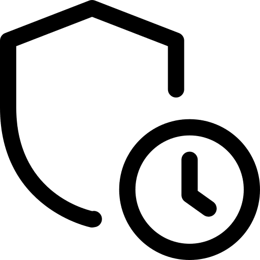 Time verified protected shield icon