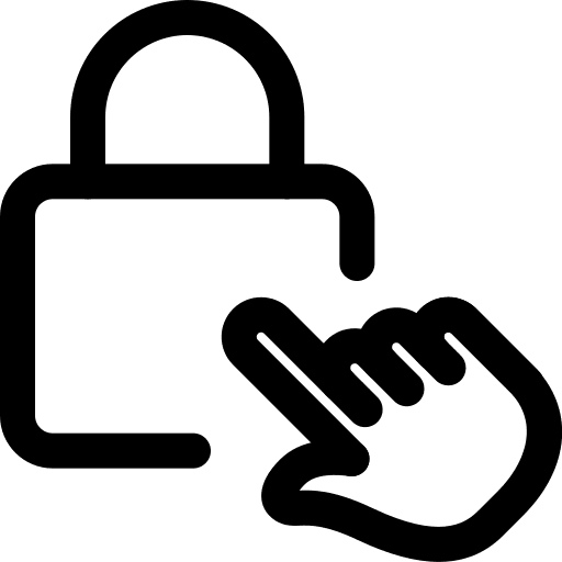 Touchscreen closed password secure icon