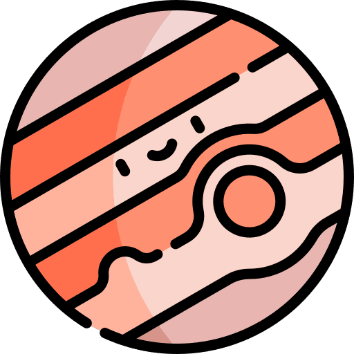 Jupiter space science solar system icon