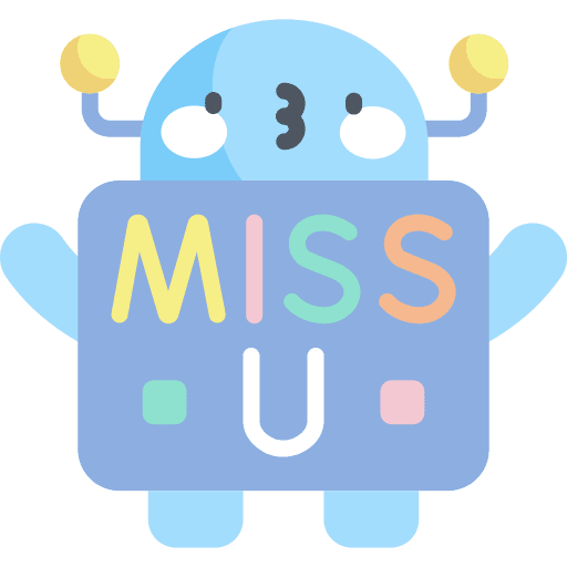 Miss you miscellaneous message communication icon
