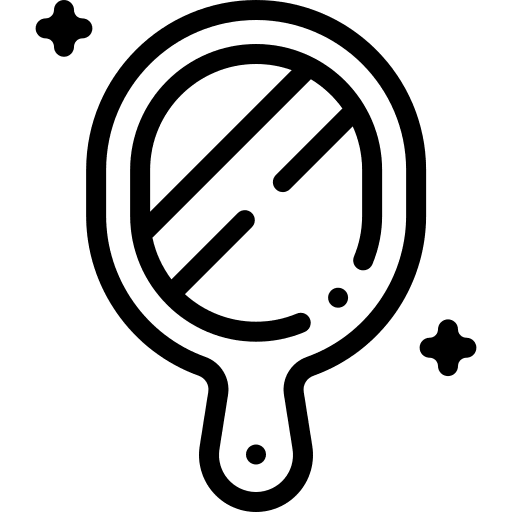 Hand mirror makeup face beauty icon