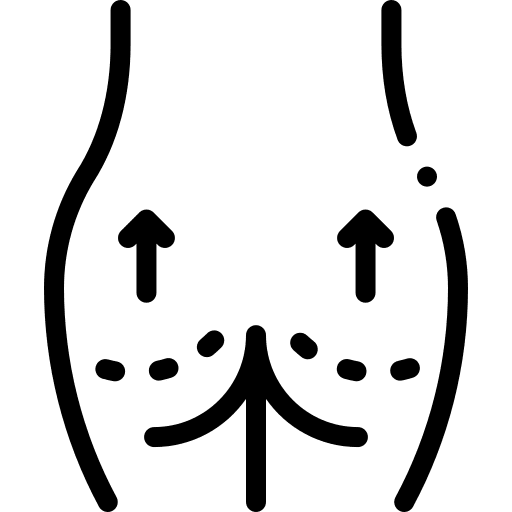 Butt aesthetic syringe plastic surgery icon