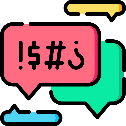 Foul angry word speech bubble icon