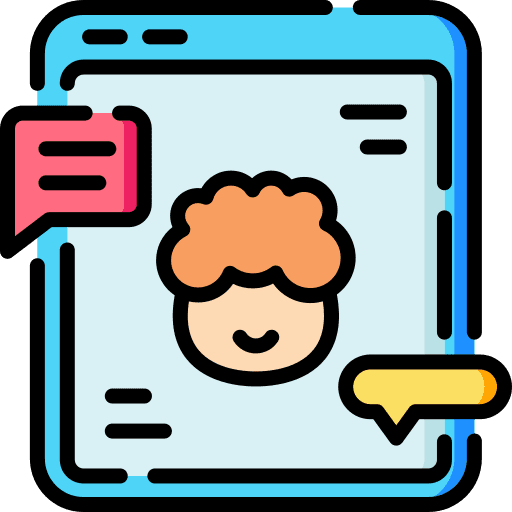 Kid speech bubble comment social network icon