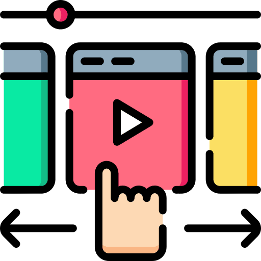 Video player responsive web design social media icon