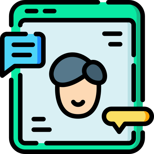 Adult social media comment people icon