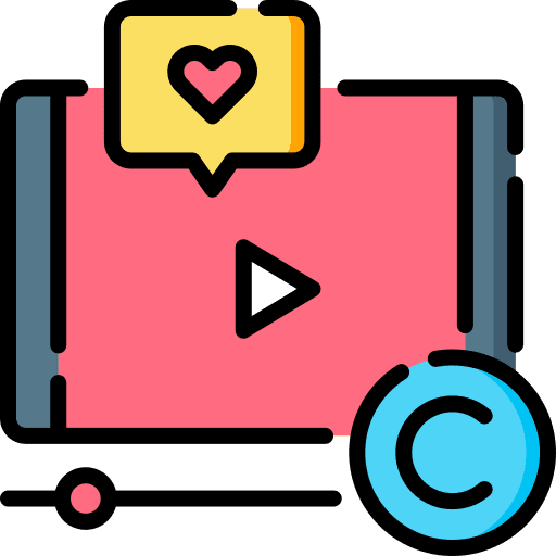 Copyright secure multimedia social media icon