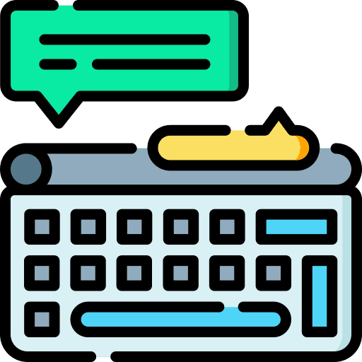 Keyboard speech bubble speech balloon review icon