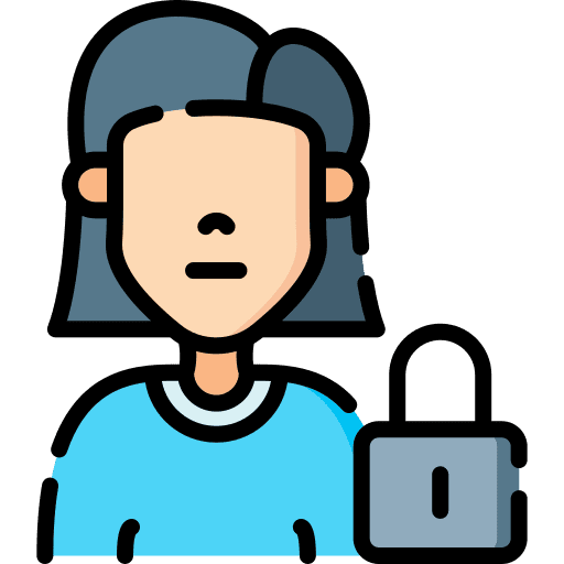 Private account woman profile social media icon