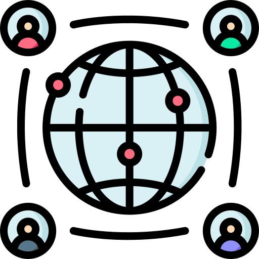 Social network social network connected internet icon