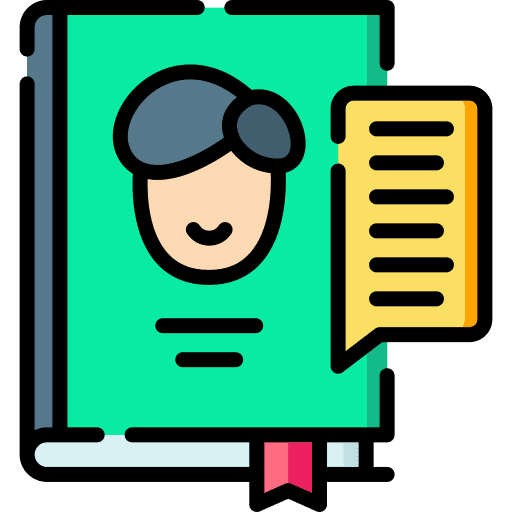 Contact book speech bubble bookmark communications icon