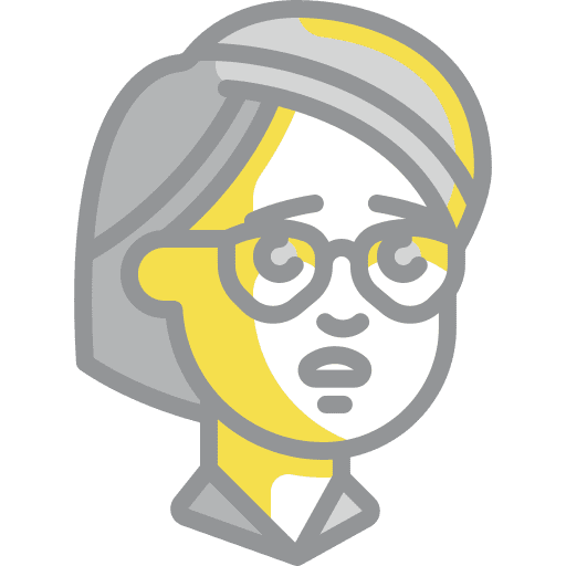 Surprised ultimate gray woman graphic designer icon