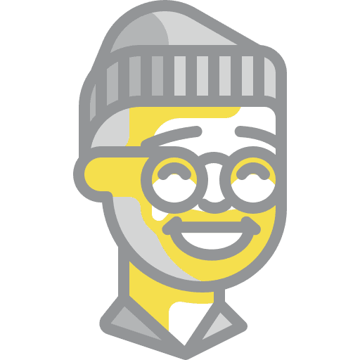 Laughing graphic designer avatar ultimate gray icon