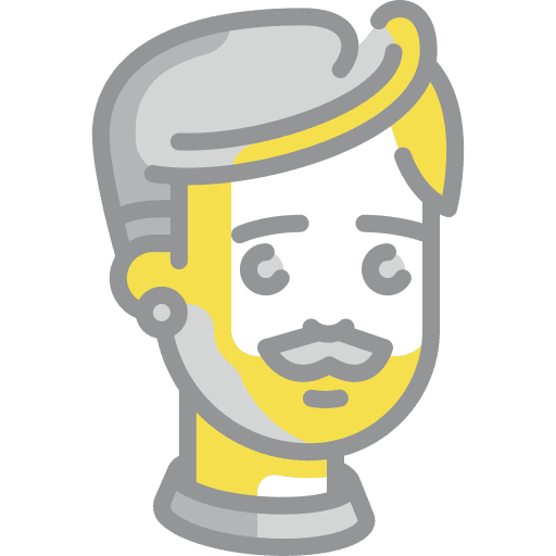 Man graphic designer illuminating avatar icon