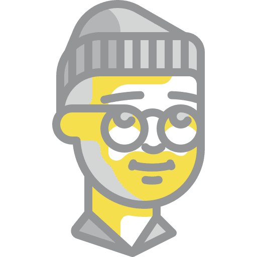 Man user illuminating graphic designer icon