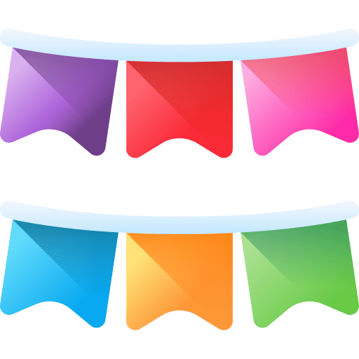 Flags birthday and party celebration pennant icon