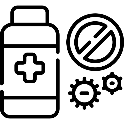 Antibacterial sterilization stop sign germ icon