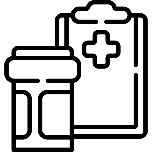 Research pharmacy healthcare and medical drug icon
