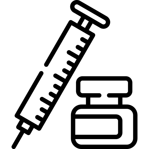 Injection drugs health medical icon