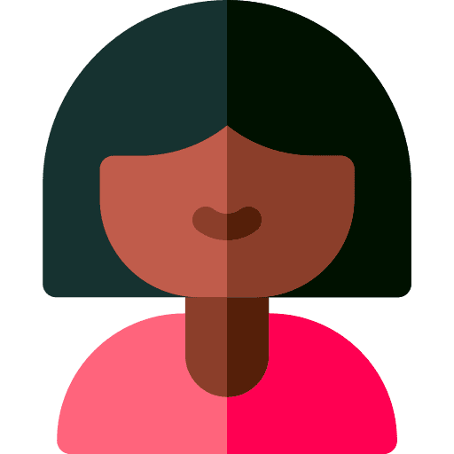 Woman black hair afro profile icon
