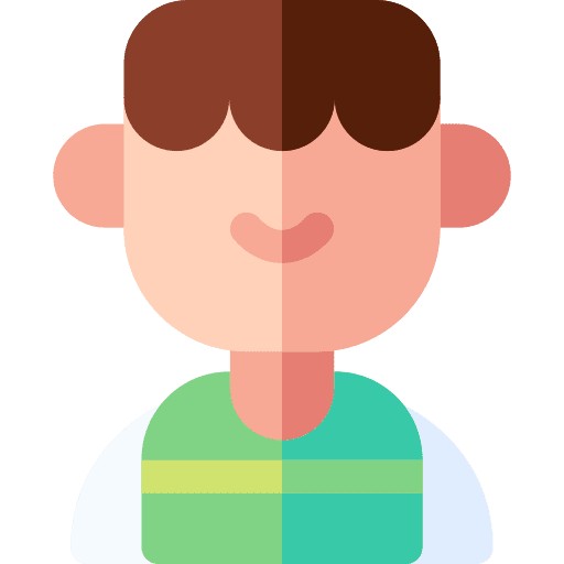 Man brown hair profile person icon