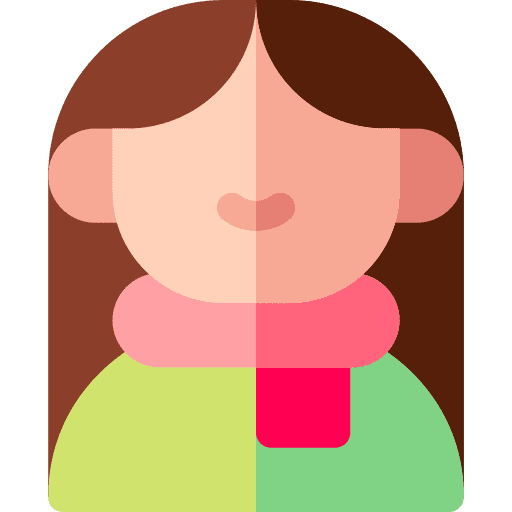 Woman brown hair scarf young icon
