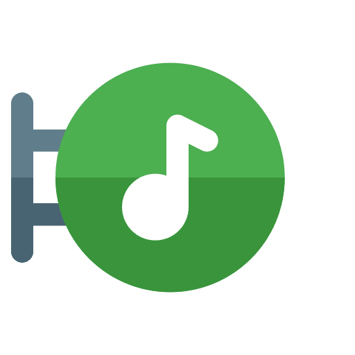 Signboard music and multimedia signaling musical note icon