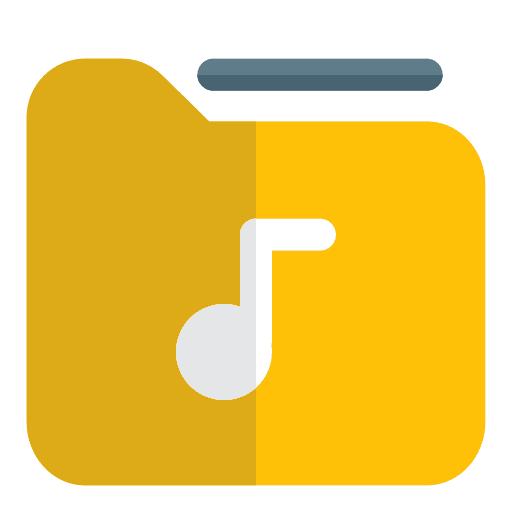 Folder music player music note music and multimedia icon