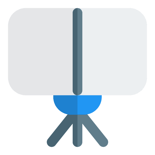 Music sheet music and multimedia tripod music sheet icon