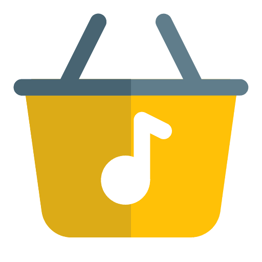 Music shop ui shopping basket music and multimedia icon