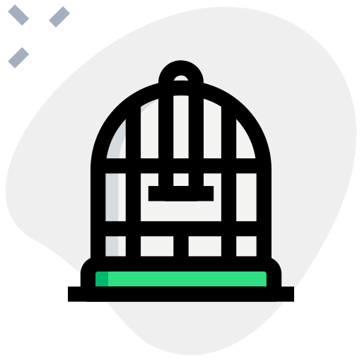 Cage animals bird pet shop icon