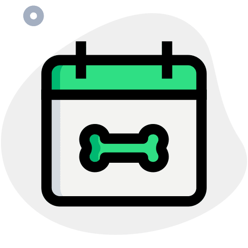 Calendar pet shop bone schedule icon