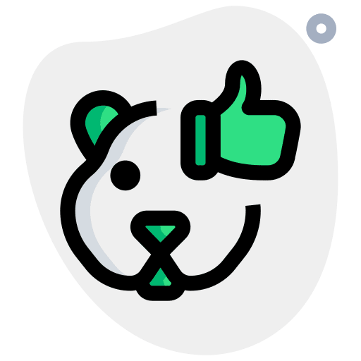 Like animal thumbs up pet shop icon