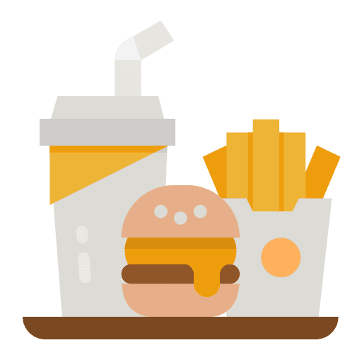 Burger french fries food and restaurant menu icon