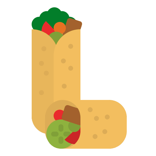 Burrito food and restaurant mexican food lettuce icon