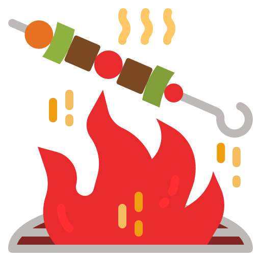 Campfire grill bbq grill wood icon